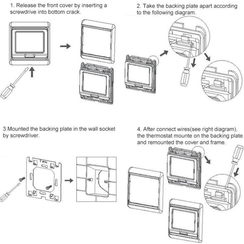 LCD Programmable Digital Room Floor Heating Thermostat Touch Screen Warming Floor Temperature Controller